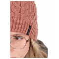 Dámska Čiapka FOX Cable Knit Bobble - Dusty Rose